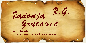 Radonja Grulović vizit kartica